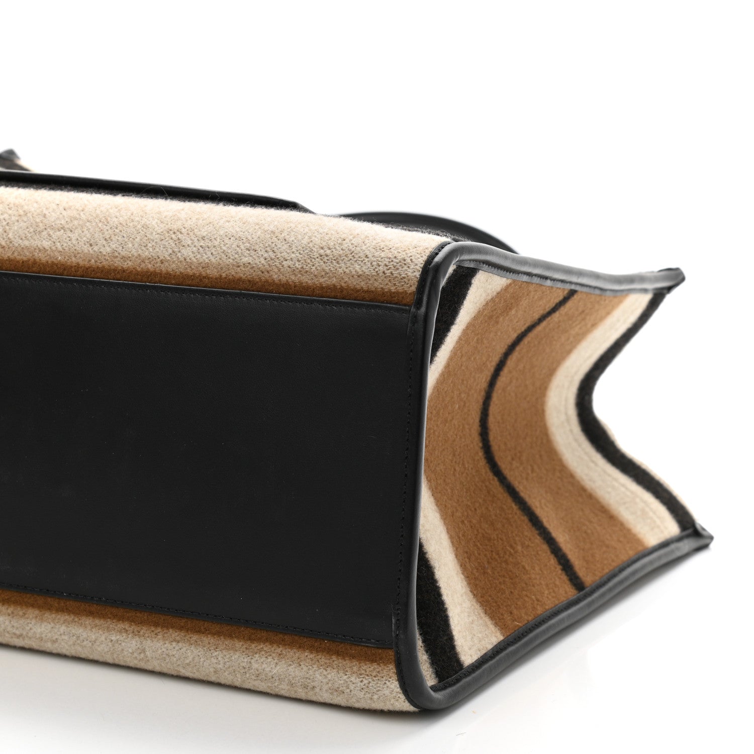 Burberry Wool Felt Striped Medium Freya Tote Warm Walnut 9 of 10