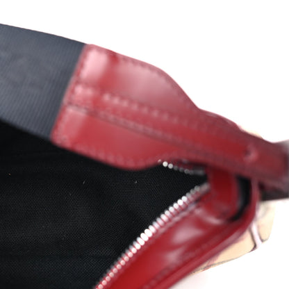 Burberry Haymarket Check Shoulder Bag Military Red 4 of 8