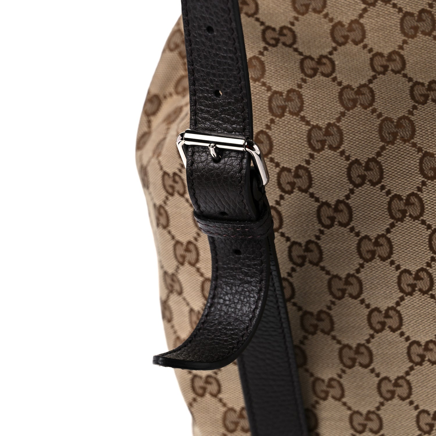 Gucci Monogram Dollar Calfskin O Drawstring Backpack Beige Ebony Testa di Moro Dark Chocolate 17 of 17