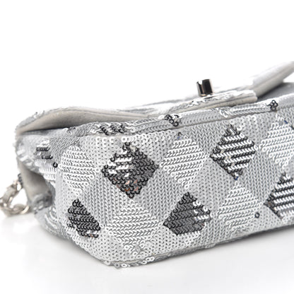 Chanel Sequin Geometric Extra Mini Flap Silver 8 of 12