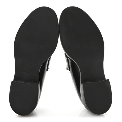 Prada Spazzolato Metal Triangle Logo 50mm Loafers 40 Black 6 of 7