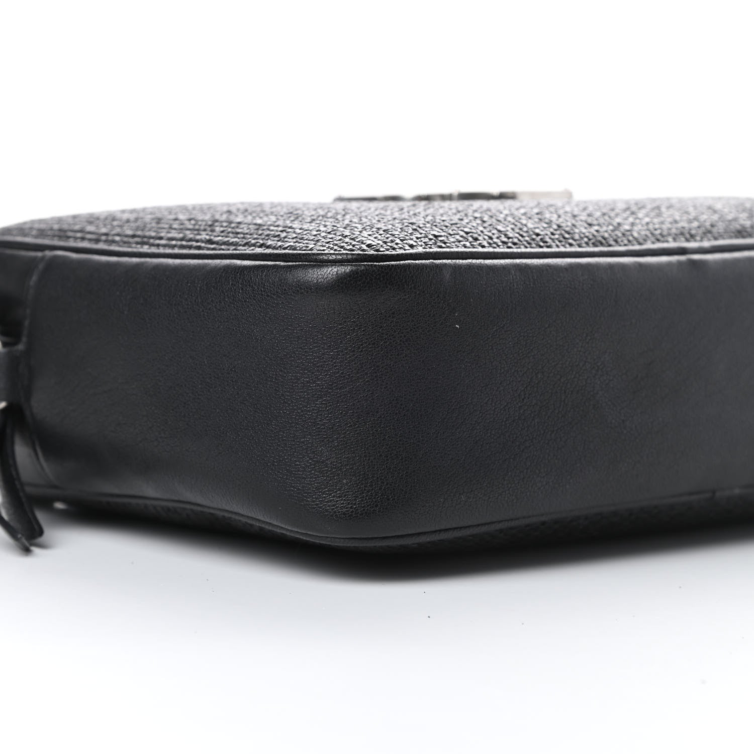 Saint Laurent Raffia Canvas Monogram Lou Camera Bag Black 9 of 10