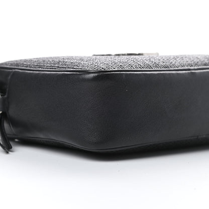 Saint Laurent Raffia Canvas Monogram Lou Camera Bag Black 9 of 10