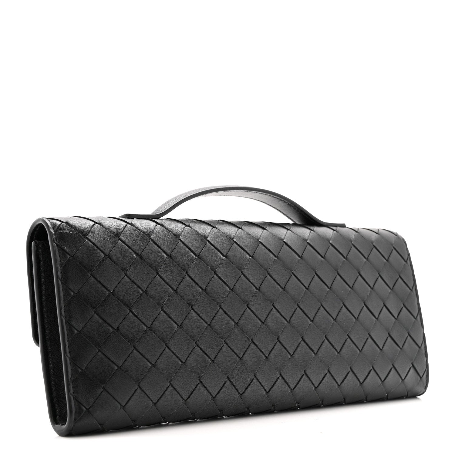 Bottega Veneta Nappa Intrecciato Long Andiamo Top Handle Clutch Black 3 of 9