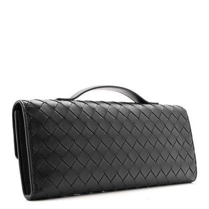 Bottega Veneta Nappa Intrecciato Long Andiamo Top Handle Clutch Black 3 of 9