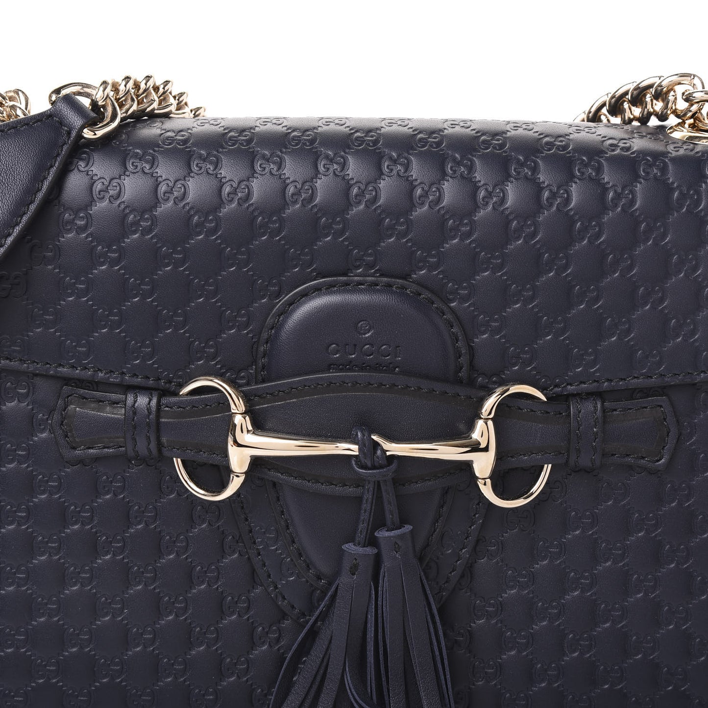 Soft Microguccissima Medium Emily Chain Shoulder Bag Blue