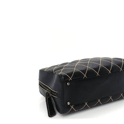 Chanel Calfskin Wild Stitch Top Handle Bag Black 9 of 10