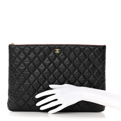 Chanel Caviar Quilted Large Cosmetic Case Black 2 of 8