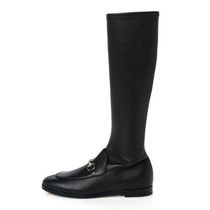 Gucci Nappa Horsebit Jordan Knee High Boots 37 Black 1 of 6