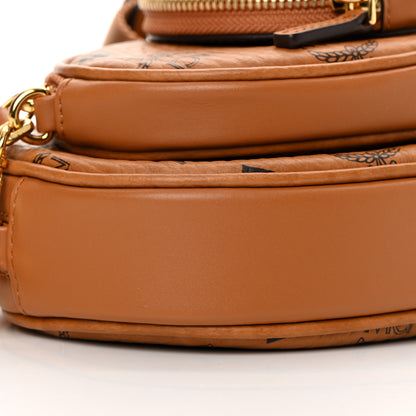 MCM Visetos Small Aren Multifunction Crossbody Pouch Cognac 10 of 12