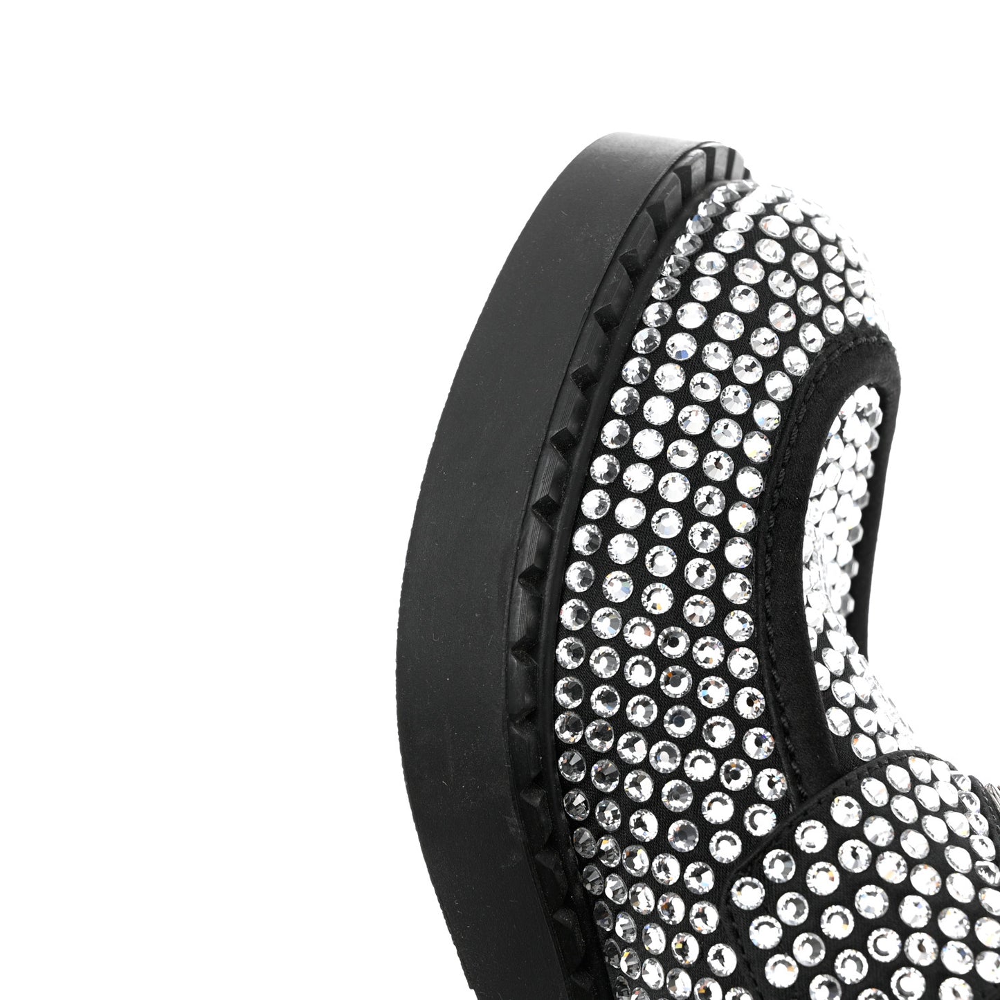 Satin Crystal Metal Triangle Logo 50mm Loafers 39 Cristal