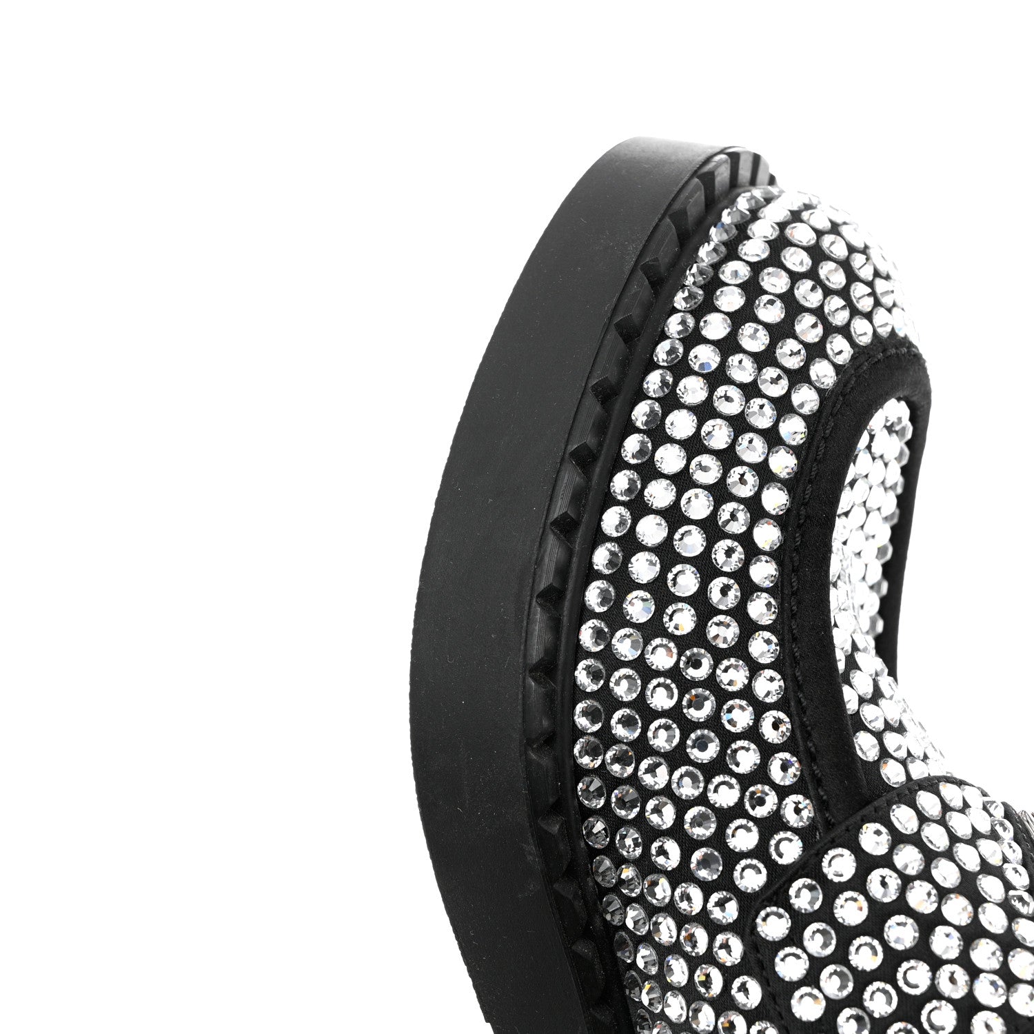 Prada Satin Crystal Metal Triangle Logo 50mm Loafers 39 Cristal 10 of 10