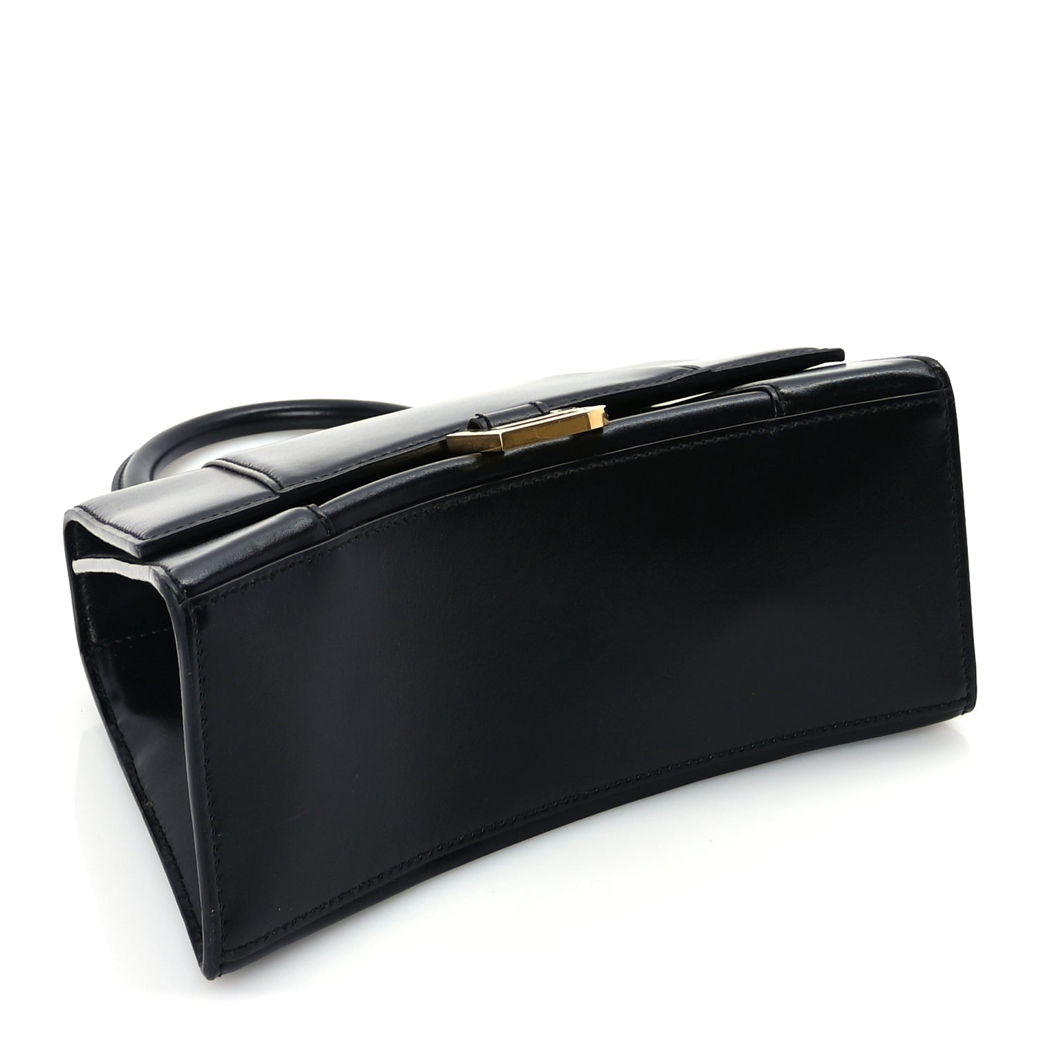 Balenciaga Shiny Box Calfskin Small Hourglass Top Handle Bag  Black 3 of 8