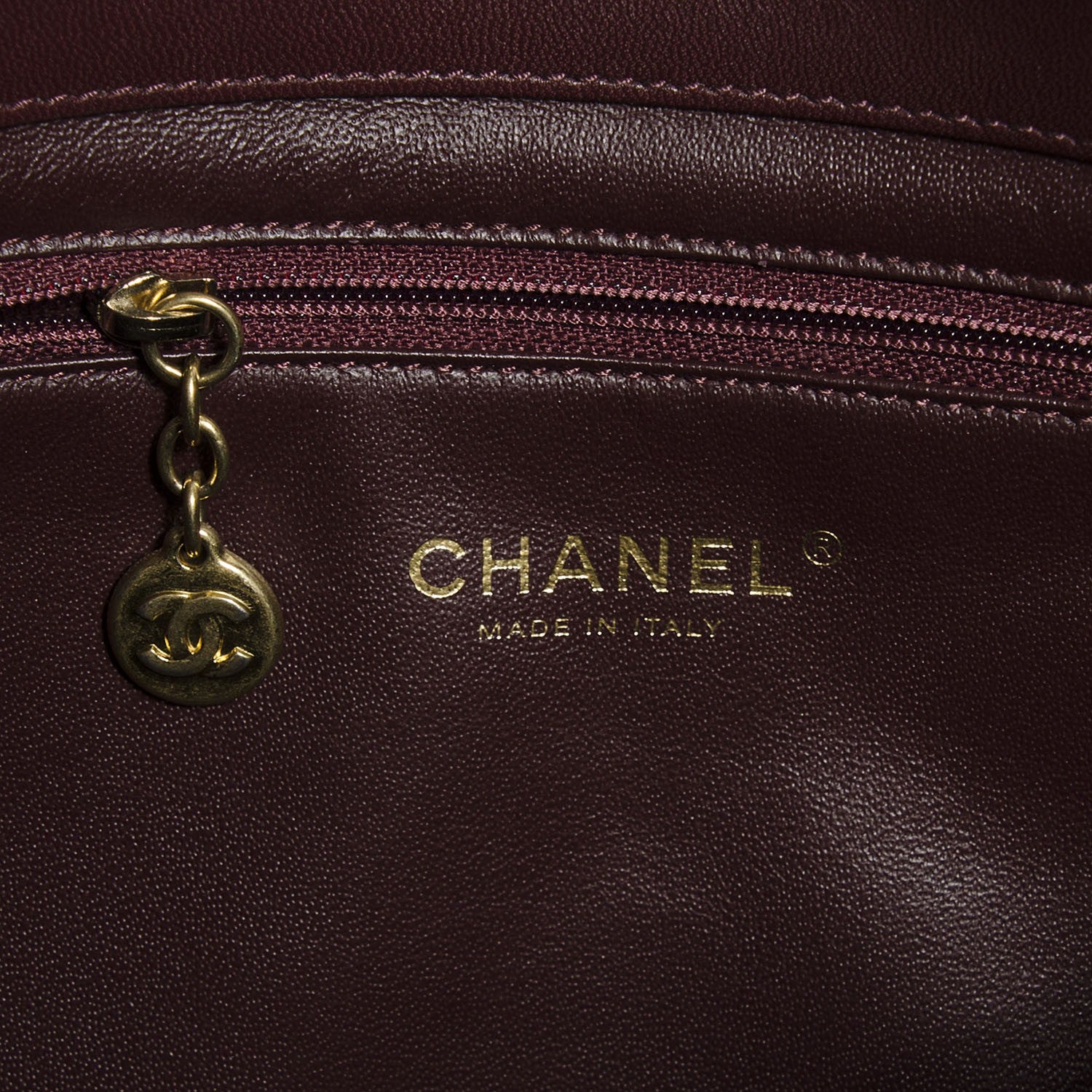 Chanel Lambskin Quilted Medium Diamond CC Flap Burgundy 7 of 8