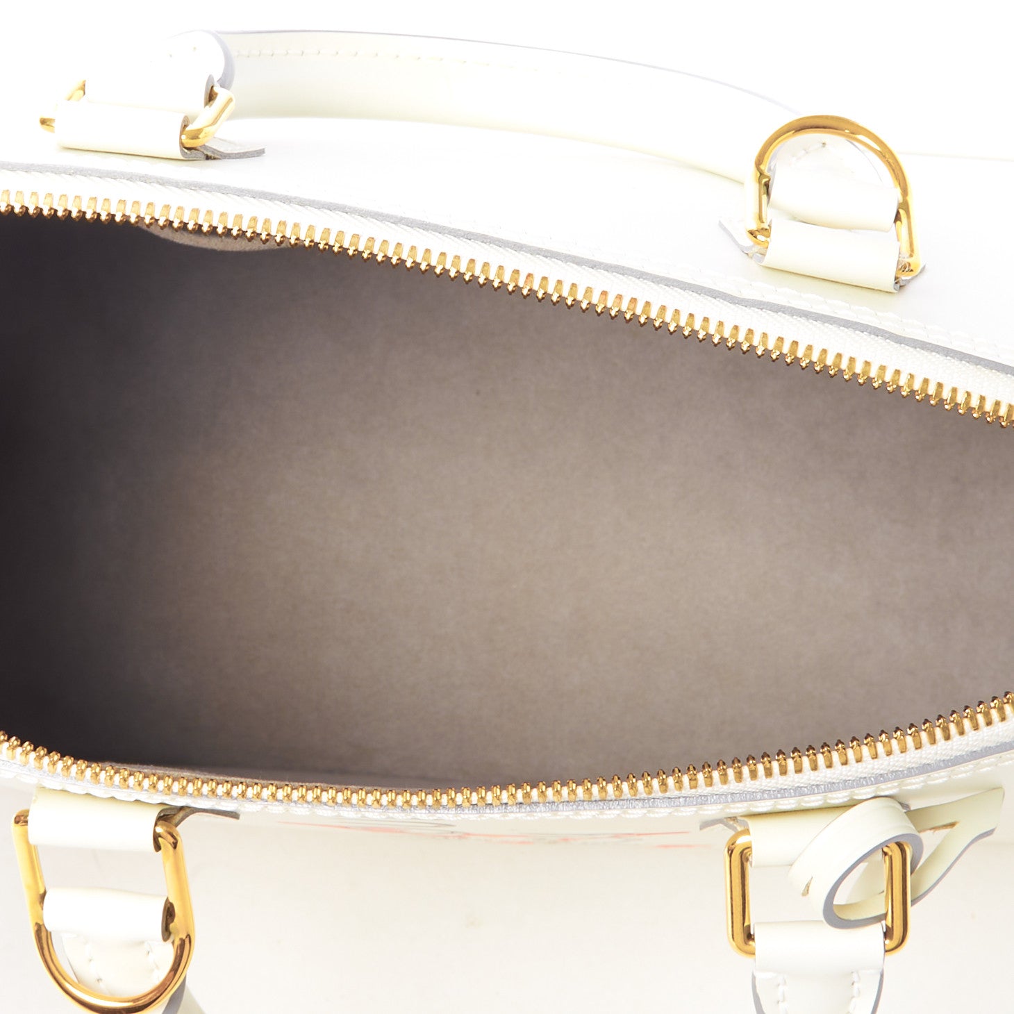 Louis Vuitton Smooth Calfskin Signature Alma PM White 6 of 7