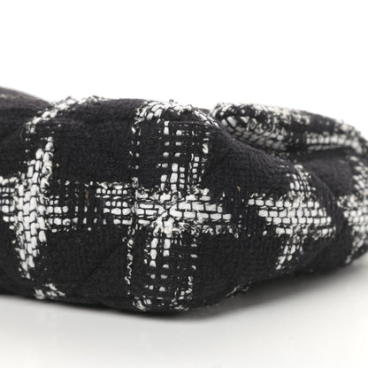 Chanel Tweed Quilted Medium Chanel 19 Flap Black White 10 of 11