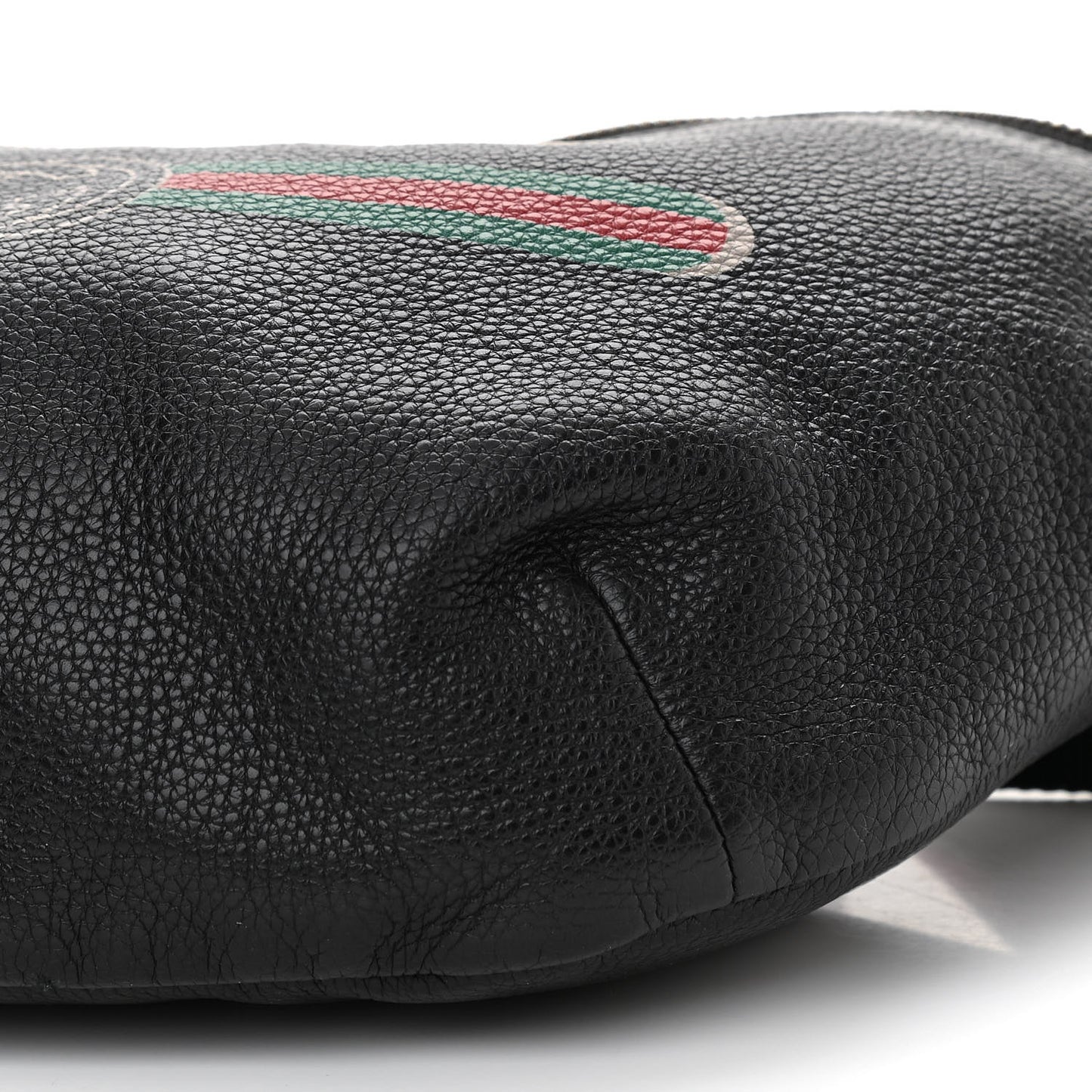 Grained Calfskin Logo Belt Bag Black