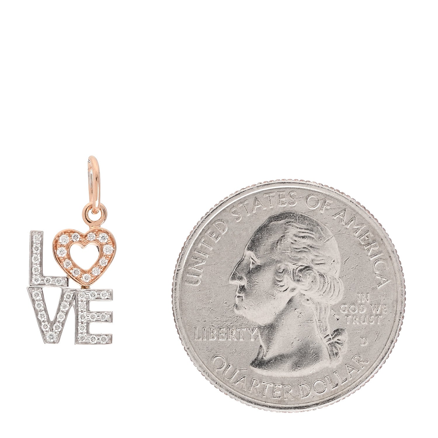 Tiffany 18K Rose White Gold Diamond Love Charm 2 of 3