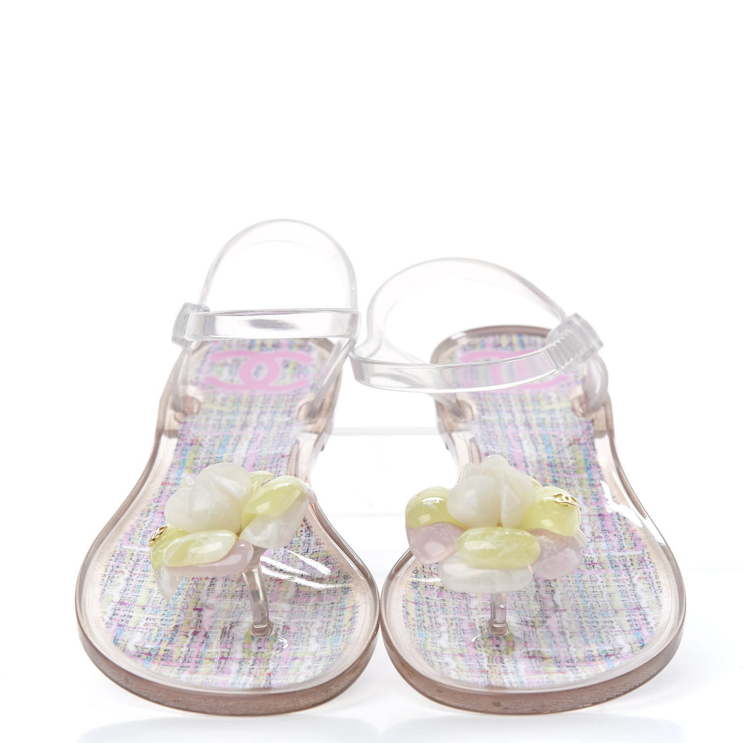 Jelly Camellia Thong Sandals 39 Light Pink Multicolor