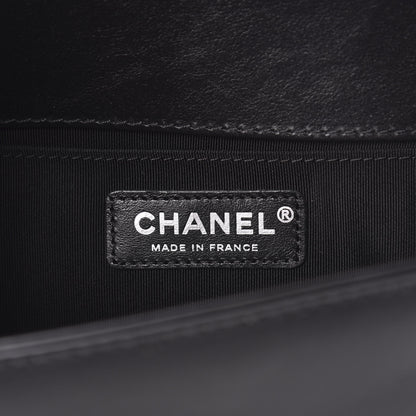 Chanel Goatskin Quilted Medium Boy Top Handle Flap Black 6 of 11