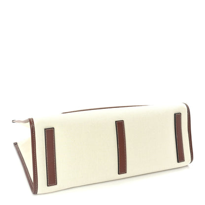 Burberry Canvas Smooth Calfskin Medium Two Tone Freya Tote Brown 3 of 8