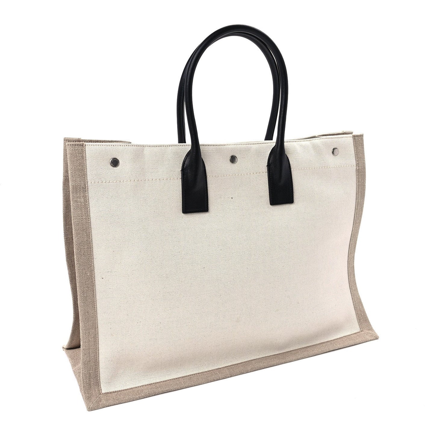 Linen Calfskin Rive Gauche Tote Optic White