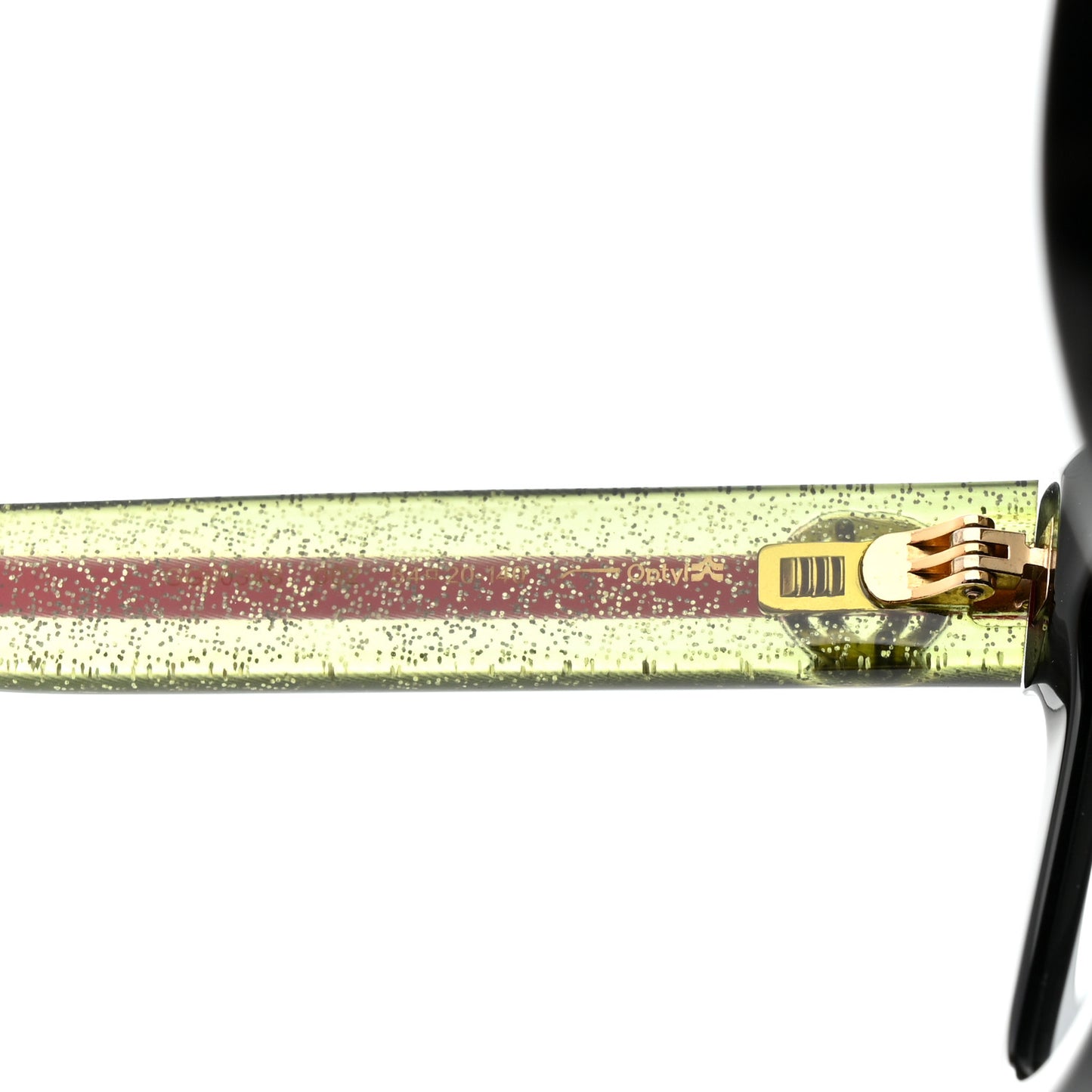 Acetate Square Frame Web Glitter Sunglasses GG0034S Black Green