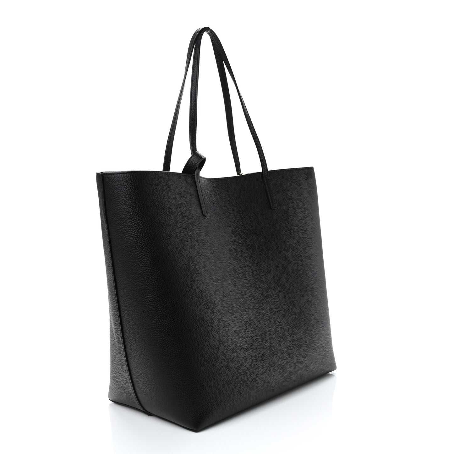 Grained Calfskin Skull Open Shopper Tote Black