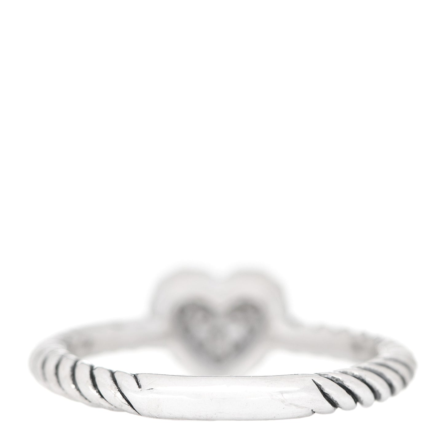 Sterling Silver Diamond Cable Classics Heart Ring 52 6