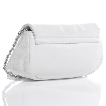 Chanel Caviar Half Moon Wallet On Chain WOC White 3 of 8