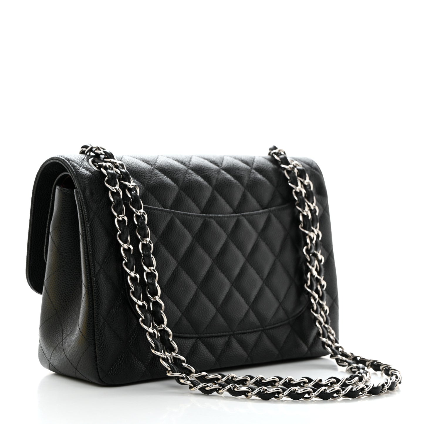 Caviar Quilted Jumbo Double Flap Black