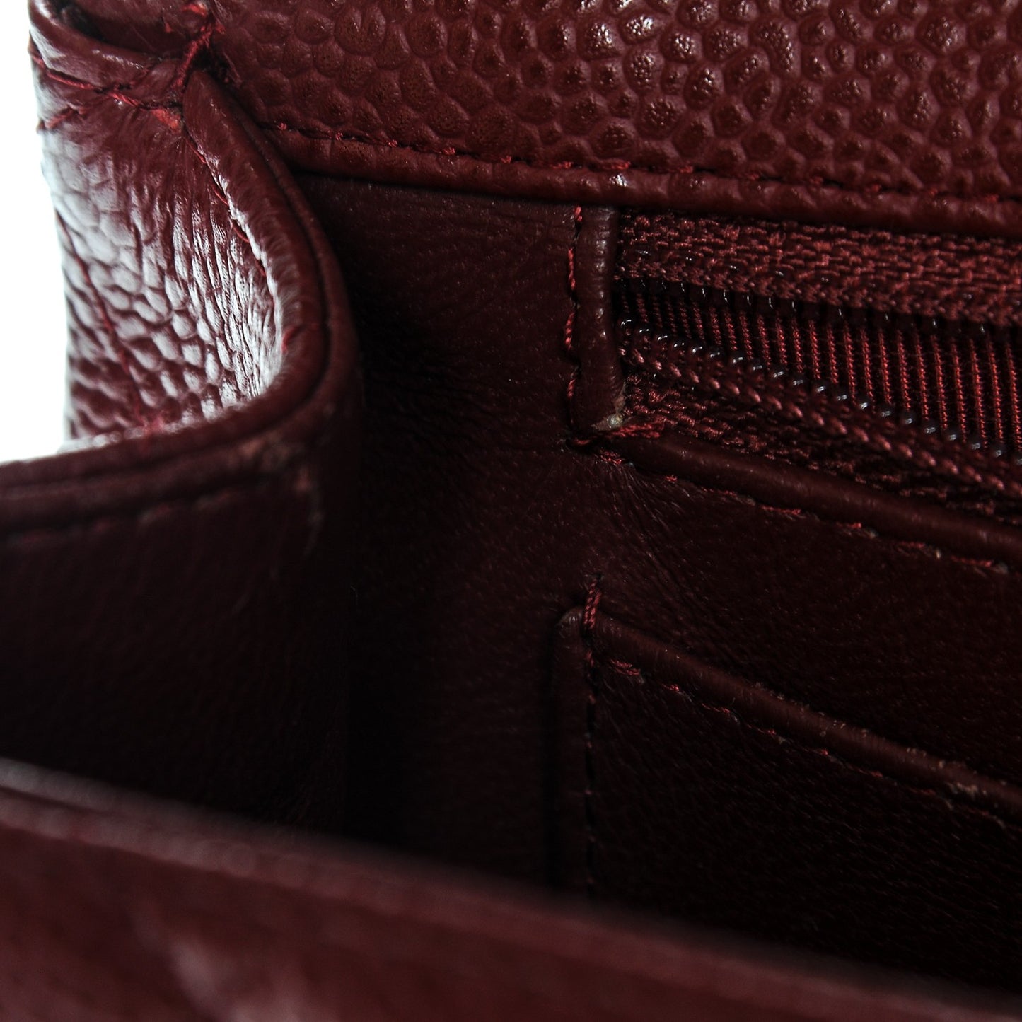 Caviar Quilted Jumbo Single Flap Dark Red