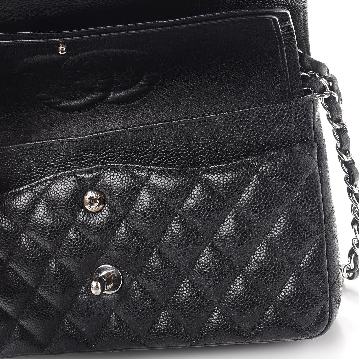 Chanel Caviar Quilted Medium Double Flap Black 14 of 26