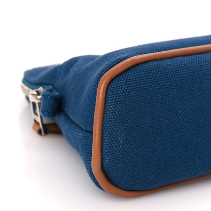 Hermes Cotton Canvas Mini Mini Bolide Travel Cosmetic Pouch Bleu De Prusse 7 of 8