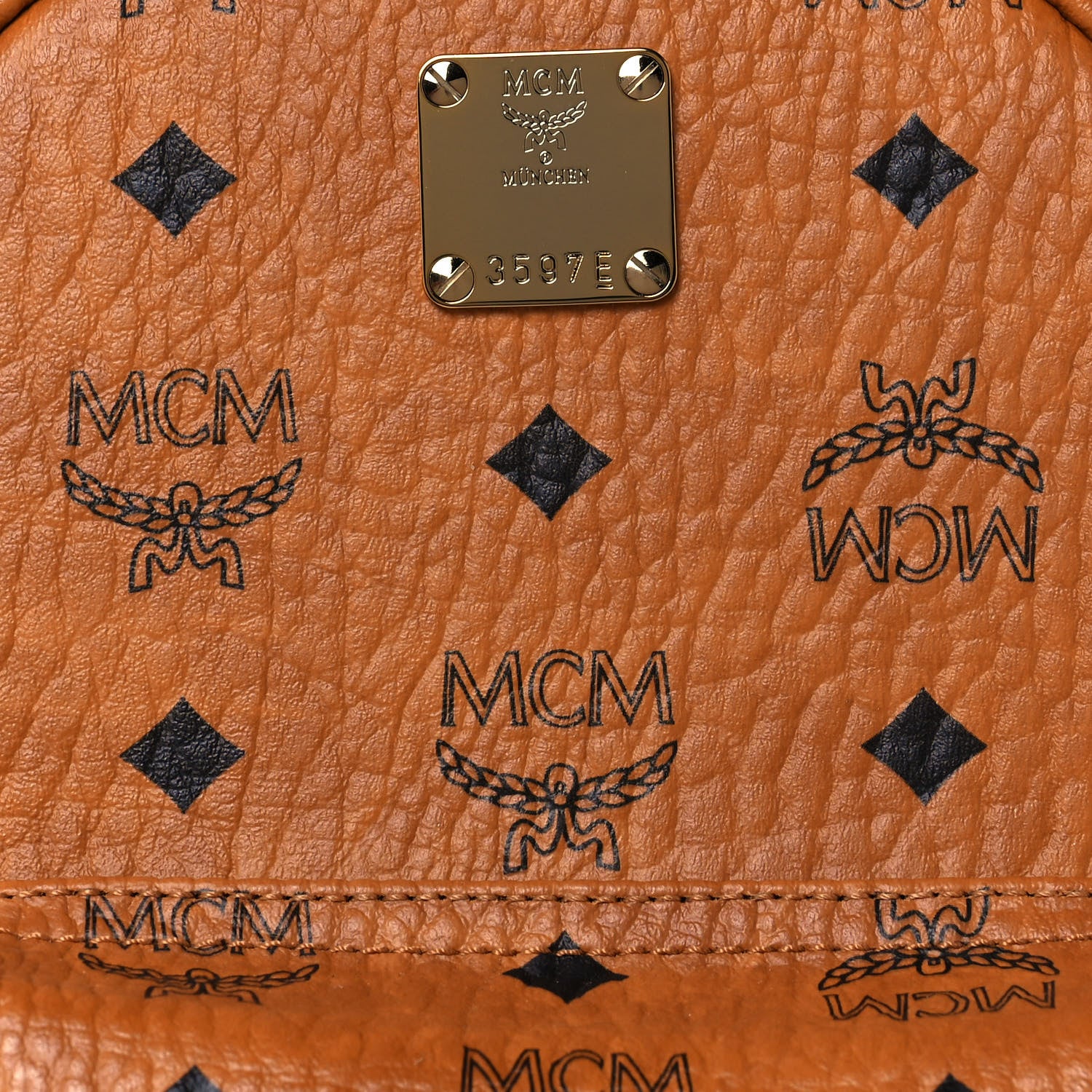 MCM Visetos Small Side Stud Stark Backpack Cognac 6 of 11