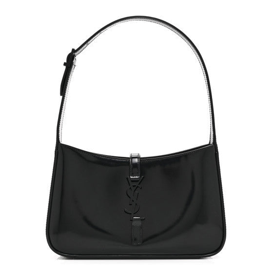 Saint Laurent Patent Le 5 A 7 Monochrome Hobo  Black 1 of 9