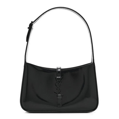 Saint Laurent Patent Le 5 A 7 Monochrome Hobo  Black 1 of 9
