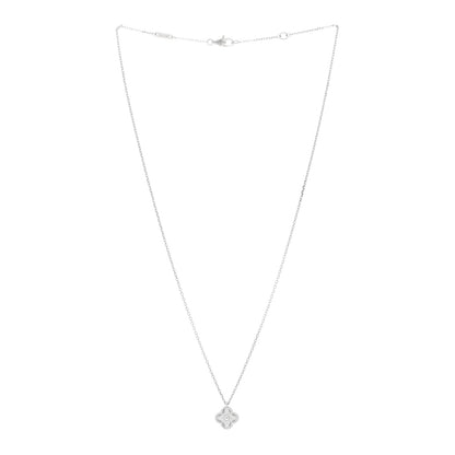 Van Cleef & Arpels 18K White Gold Diamond Sweet Alhambra Pendant Necklace 3 of 5