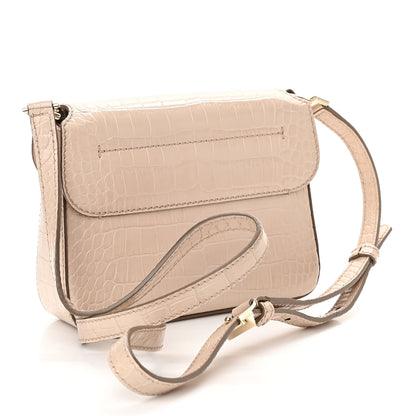 Givenchy Calfskin Crocodile Embossed Mini Nobile Shoulder Bag Nude Pink 2 of 9