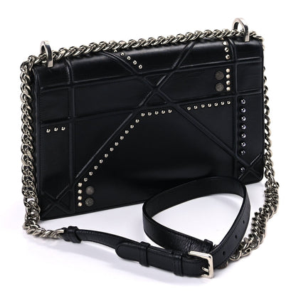 Christian Dior Lambskin Studded Medium Diorama Flap Bag Black Black 2 of 7