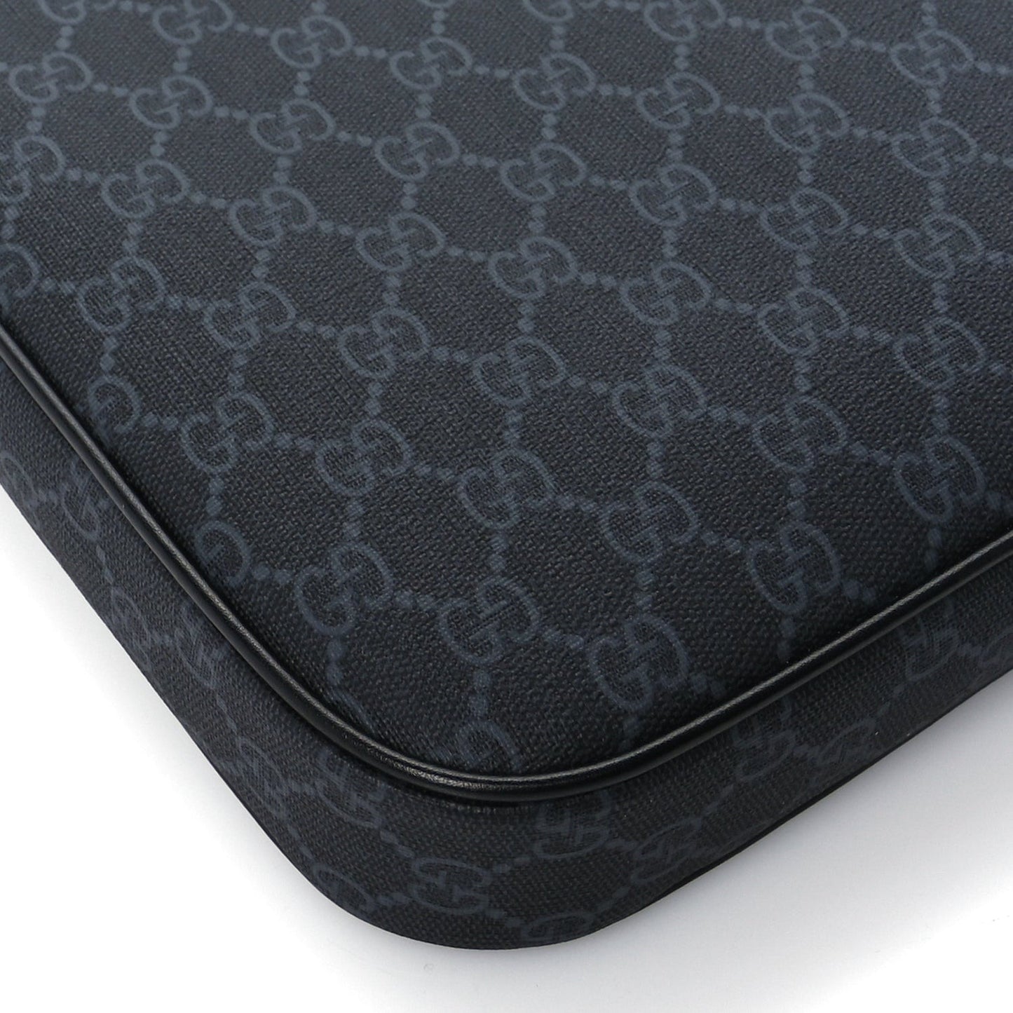 GG Supreme Monogram Web Messenger Bag  Black/Grey