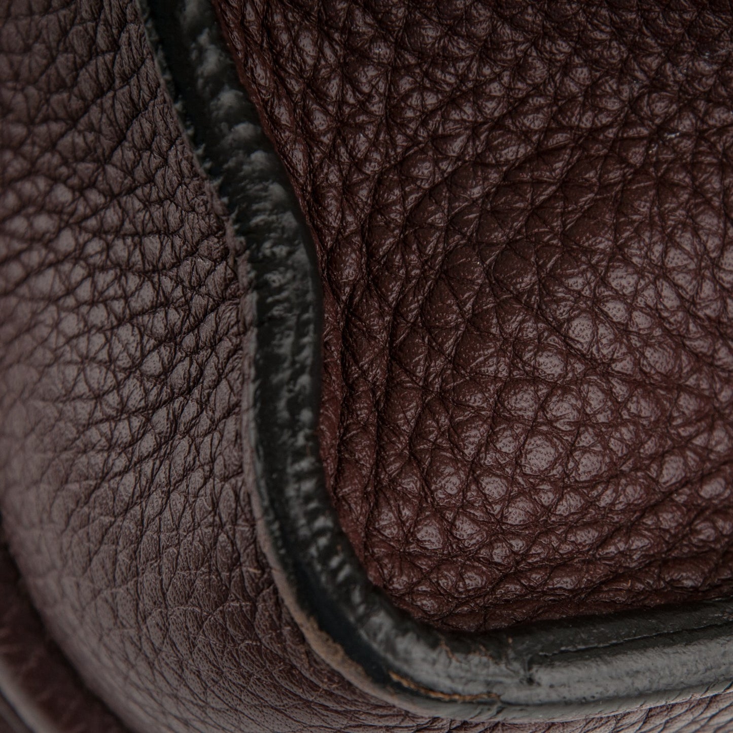 Drummed Calfskin Mini Luggage Dark Brown