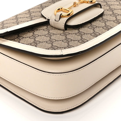 Gucci GG Supreme Monogram Horsebit 1955 Shoulder Bag Beige Mystic White 8 of 8