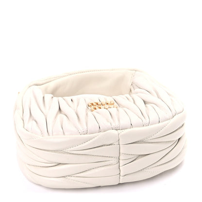 Miu Miu Nappa Matelasse Mini Wander Hobo White 3 of 8