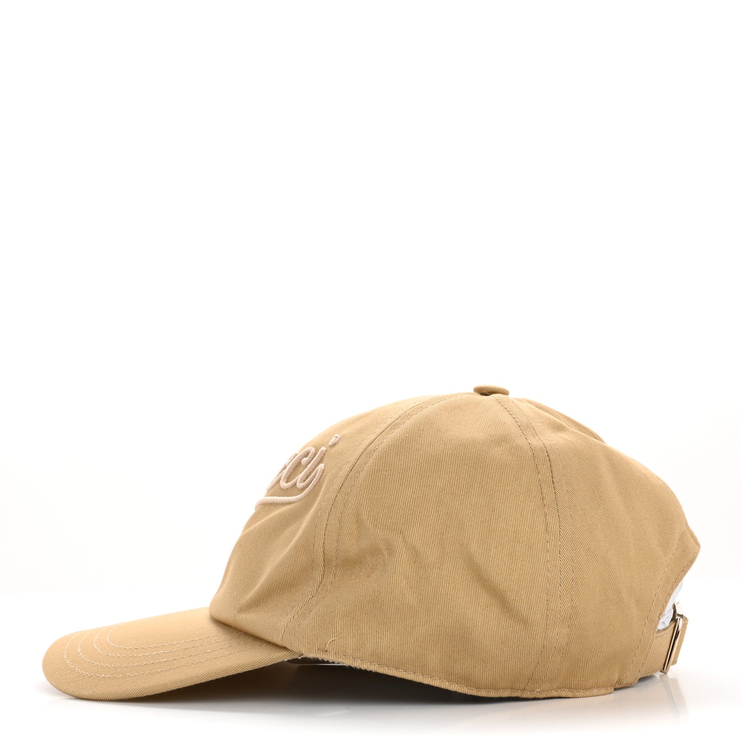 Gucci Cotton Logo Script Baseball Hat L Camel 4 of 13
