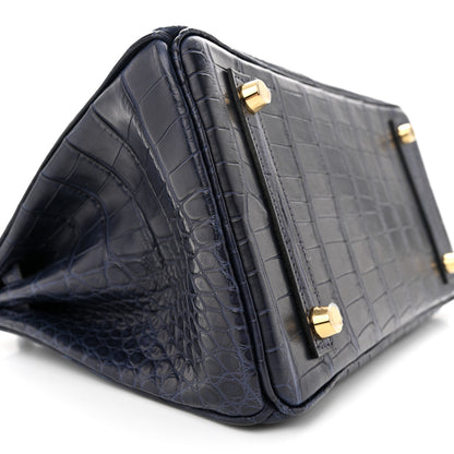 Hermes Matte Alligator Birkin 25 Bleu Indigo 9 of 11