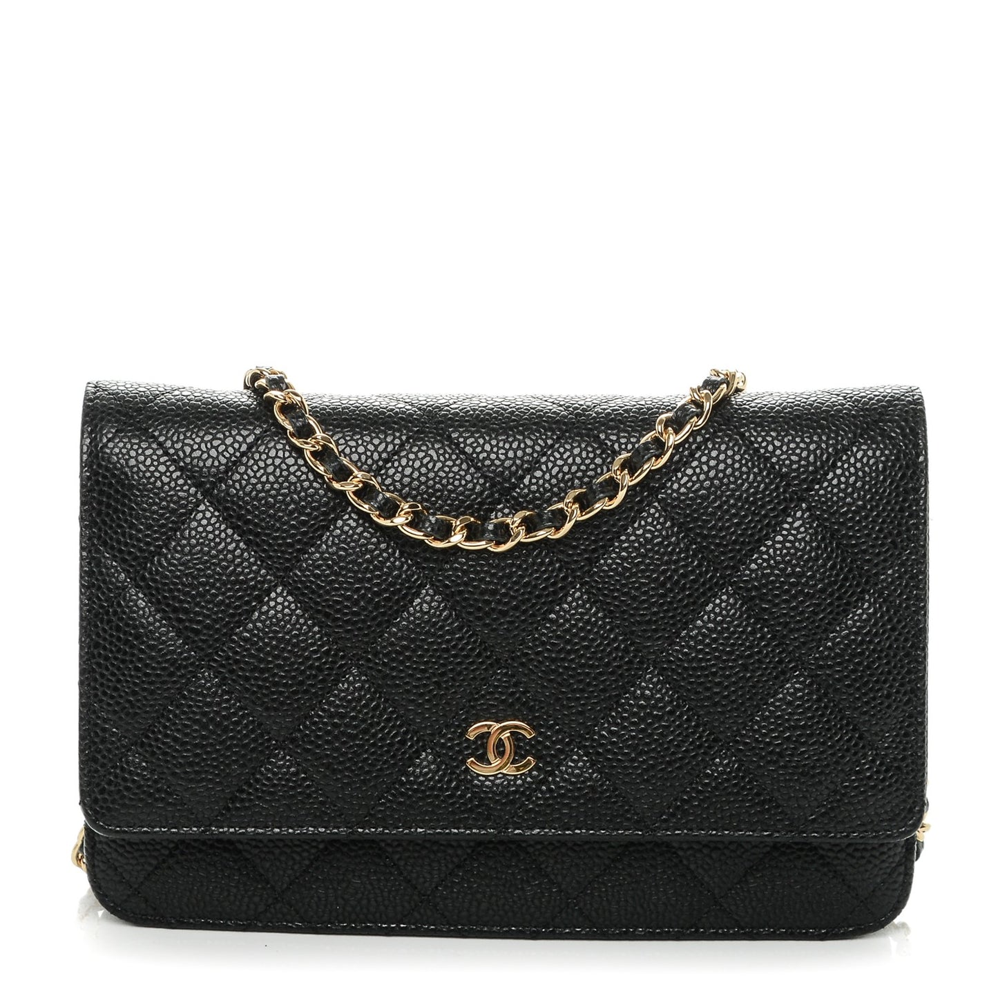 Caviar Quilted Wallet On Chain WOC Black