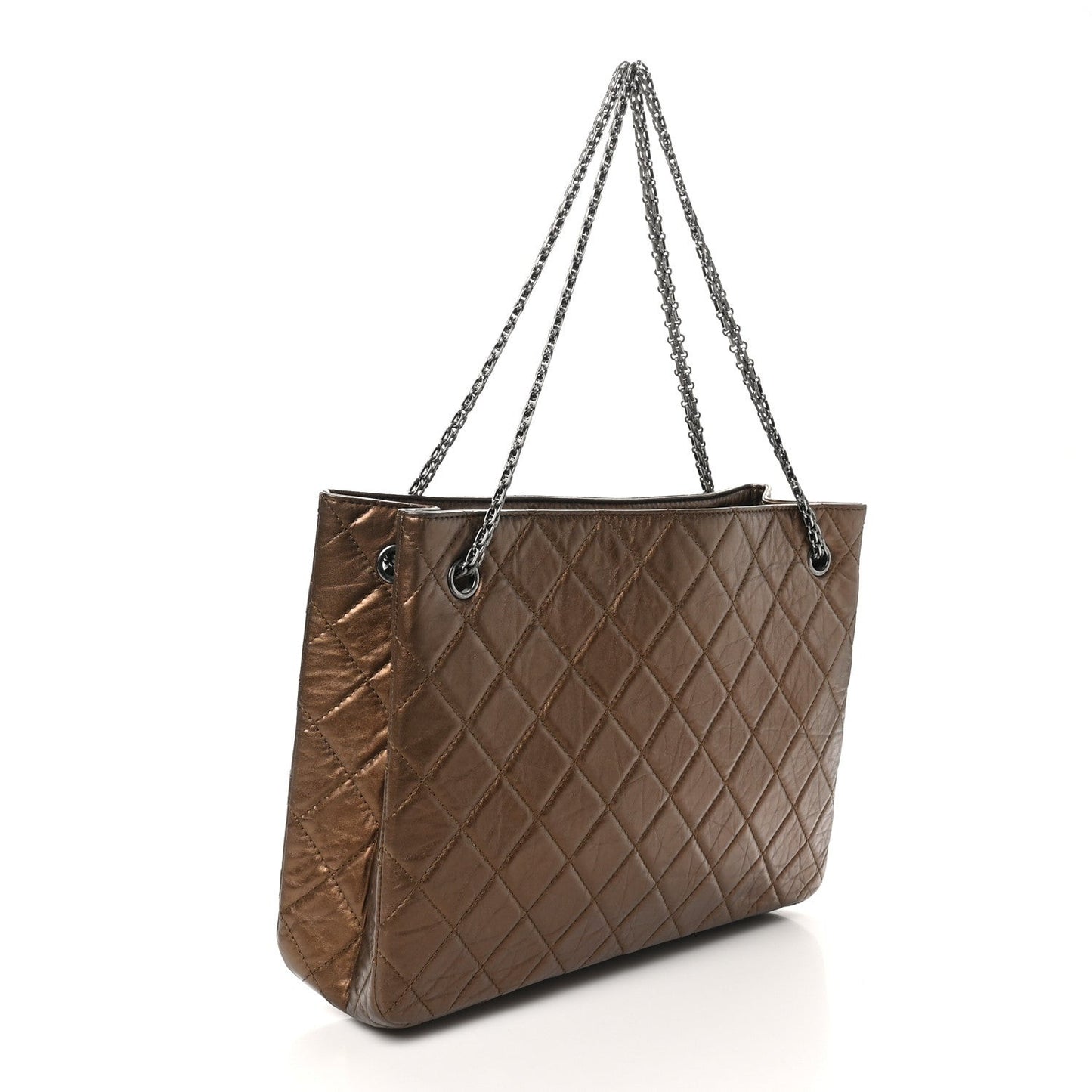 Aged Calfskin Reissue 2.55 Tote Bronze