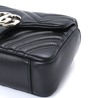 Gucci Lambskin Matelasse Small GG Marmont Shoulder Bag Black 8 of 8