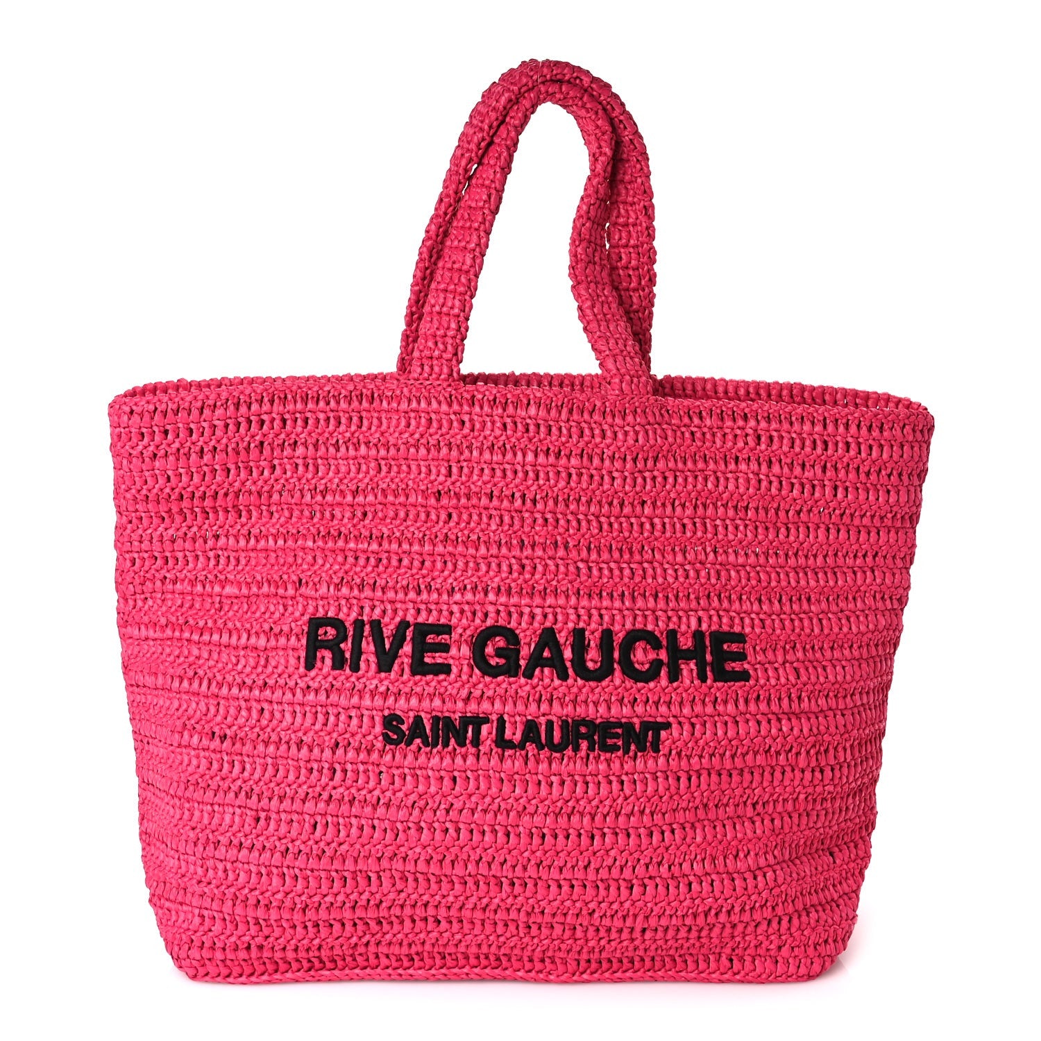 Saint Laurent Raffia Rive Gauche Tote Pink 1 of 9